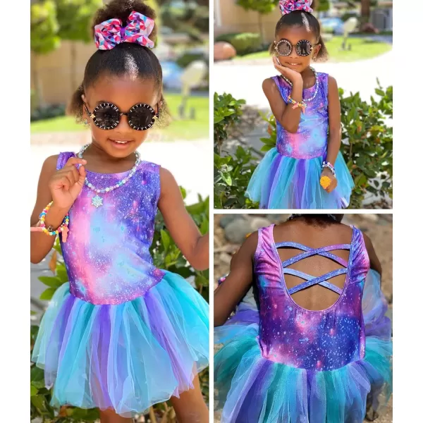 Arshiner Girls Dance Tutu Dress Sparkly Sequin Ballet Leotards Cross Back Ballerina Costumes for Toddler Party
