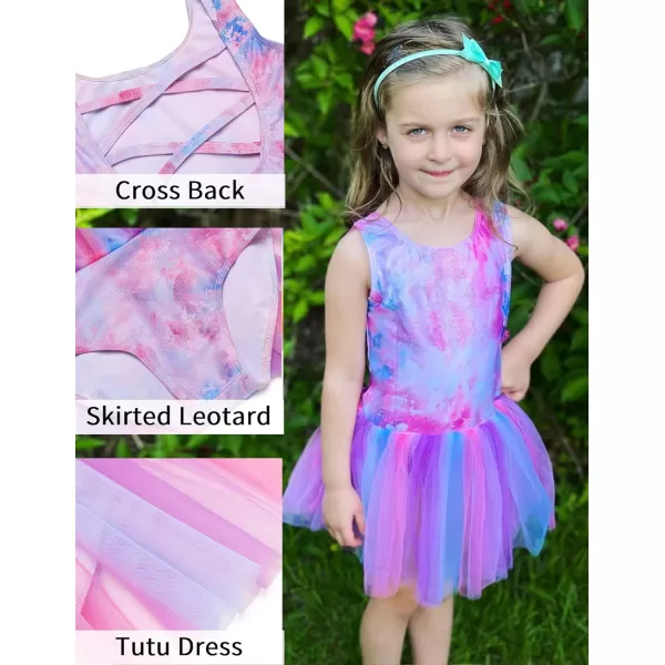 Arshiner Girls Dance Tutu Dress Sparkly Sequin Ballet Leotards Cross Back Ballerina Costumes for Toddler Party