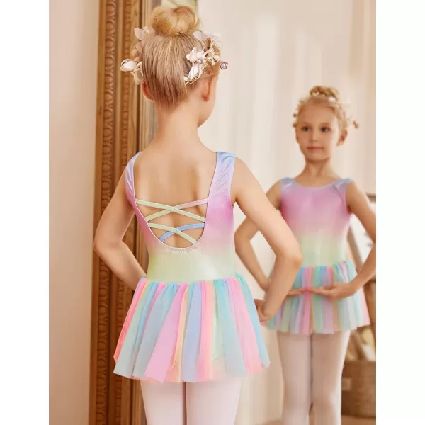 Arshiner Girls Dance Tutu Dress Sparkly Sequin Ballet Leotards Cross Back Ballerina Costumes for Toddler Party