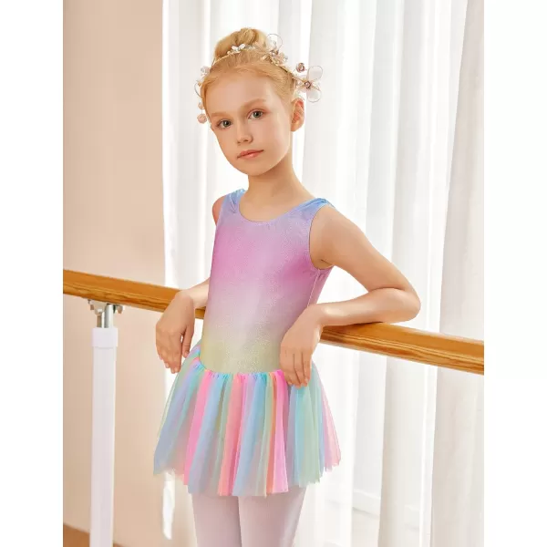 Arshiner Girls Dance Tutu Dress Sparkly Sequin Ballet Leotards Cross Back Ballerina Costumes for Toddler Party