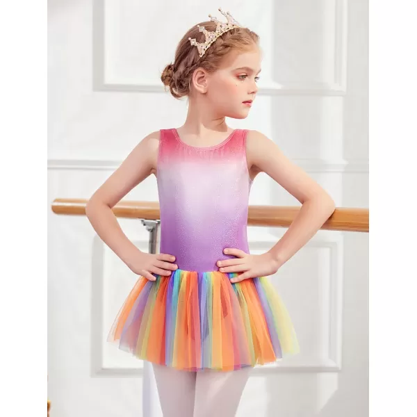 Arshiner Girls Dance Tutu Dress Sparkly Sequin Ballet Leotards Cross Back Ballerina Costumes for Toddler Party