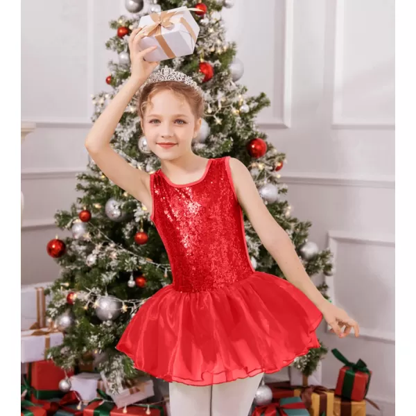 Arshiner Girls Dance Tutu Dress Sparkly Sequin Ballet Leotards Cross Back Ballerina Costumes for Toddler Party