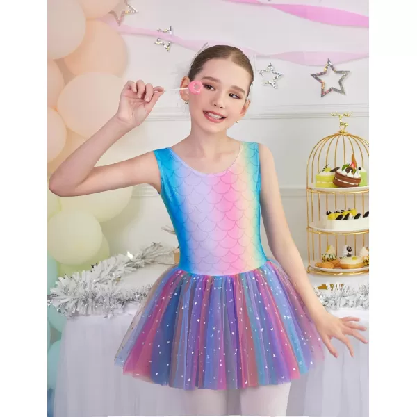 Arshiner Girls Dance Tutu Dress Sparkly Sequin Ballet Leotards Cross Back Ballerina Costumes for Toddler Party