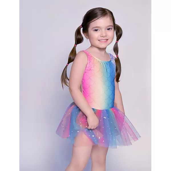 Arshiner Girls Dance Tutu Dress Sparkly Sequin Ballet Leotards Cross Back Ballerina Costumes for Toddler Party