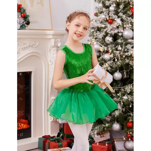 Arshiner Girls Dance Tutu Dress Sparkly Sequin Ballet Leotards Cross Back Ballerina Costumes for Toddler Party