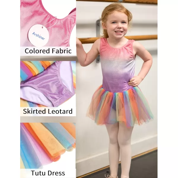 Arshiner Girls Dance Tutu Dress Sparkly Sequin Ballet Leotards Cross Back Ballerina Costumes for Toddler Party