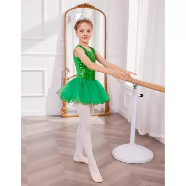Arshiner Girls Dance Tutu Dress Sparkly Sequin Ballet Leotards Cross Back Ballerina Costumes for Toddler Party