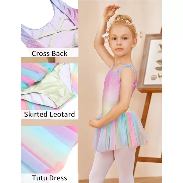 Arshiner Girls Dance Tutu Dress Sparkly Sequin Ballet Leotards Cross Back Ballerina Costumes for Toddler Party