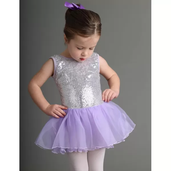 Arshiner Girls Dance Tutu Dress Sparkly Sequin Ballet Leotards Cross Back Ballerina Costumes for Toddler Party