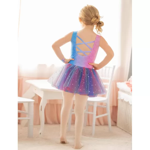Arshiner Girls Dance Tutu Dress Sparkly Sequin Ballet Leotards Cross Back Ballerina Costumes for Toddler Party