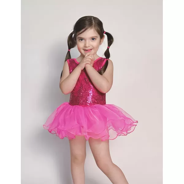 Arshiner Girls Dance Tutu Dress Sparkly Sequin Ballet Leotards Cross Back Ballerina Costumes for Toddler Party