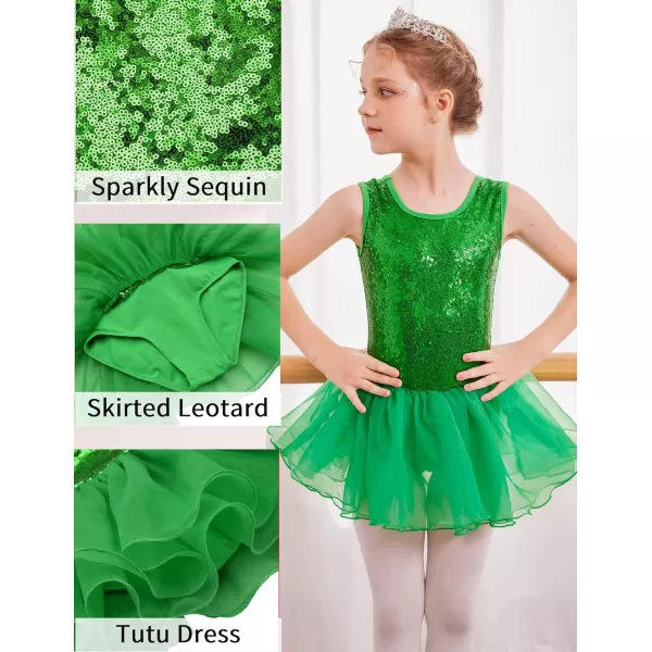 Arshiner Girls Dance Tutu Dress Sparkly Sequin Ballet Leotards Cross Back Ballerina Costumes for Toddler Party