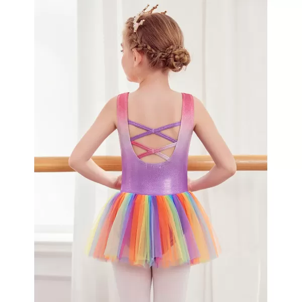 Arshiner Girls Dance Tutu Dress Sparkly Sequin Ballet Leotards Cross Back Ballerina Costumes for Toddler Party