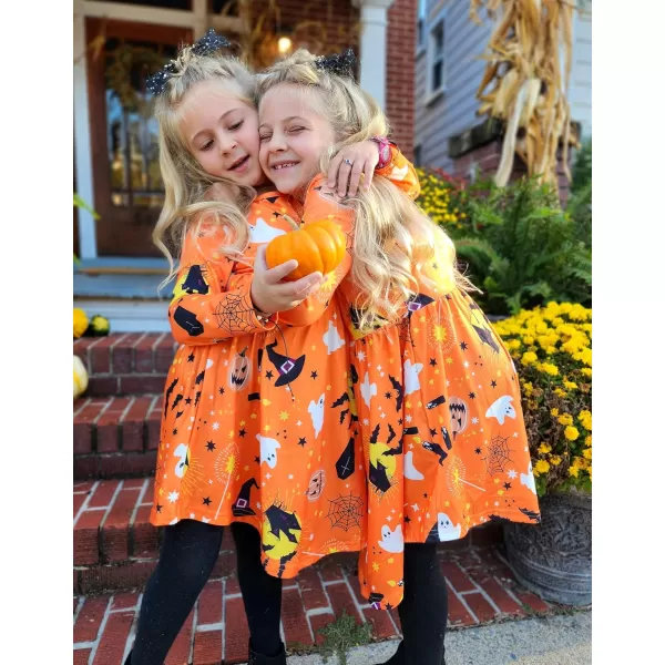Arshiner Girls Dress Kids Holiday Casual Long Sleeve High Low Swing Midi Dresses