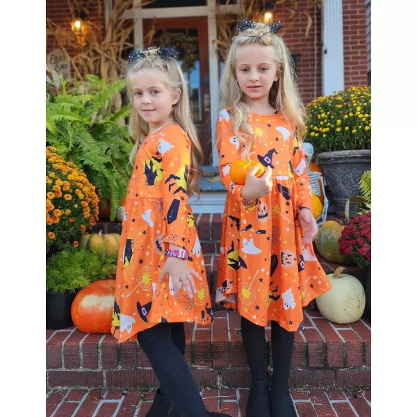 Arshiner Girls Dress Kids Holiday Casual Long Sleeve High Low Swing Midi Dresses
