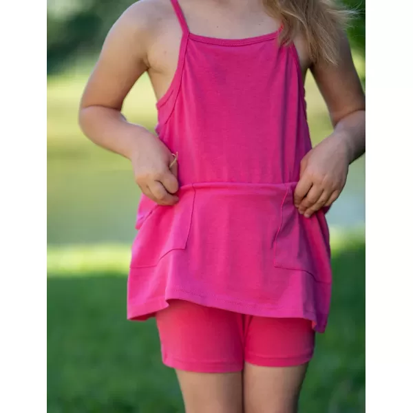 Arshiner Girls Dress with Shorts Casual Summer Spaghetti Straps One Piece Romper Dresses with Pockets for Kid 5-15 Y