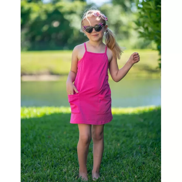 Arshiner Girls Dress with Shorts Casual Summer Spaghetti Straps One Piece Romper Dresses with Pockets for Kid 5-15 Y