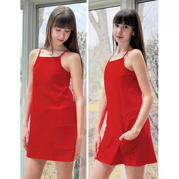 Arshiner Girls Dress with Shorts Casual Summer Spaghetti Straps One Piece Romper Dresses with Pockets for Kid 5-15 Y