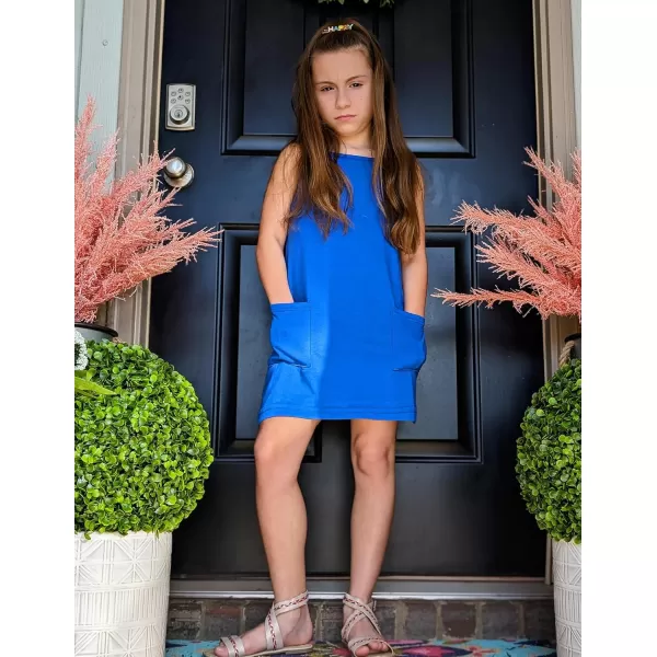 Arshiner Girls Dress with Shorts Casual Summer Spaghetti Straps One Piece Romper Dresses with Pockets for Kid 5-15 Y