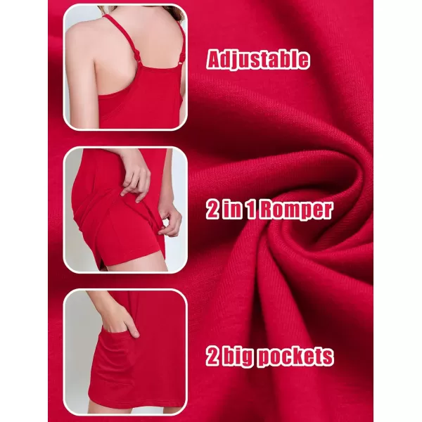 Arshiner Girls Dress with Shorts Casual Summer Spaghetti Straps One Piece Romper Dresses with Pockets for Kid 5-15 Y