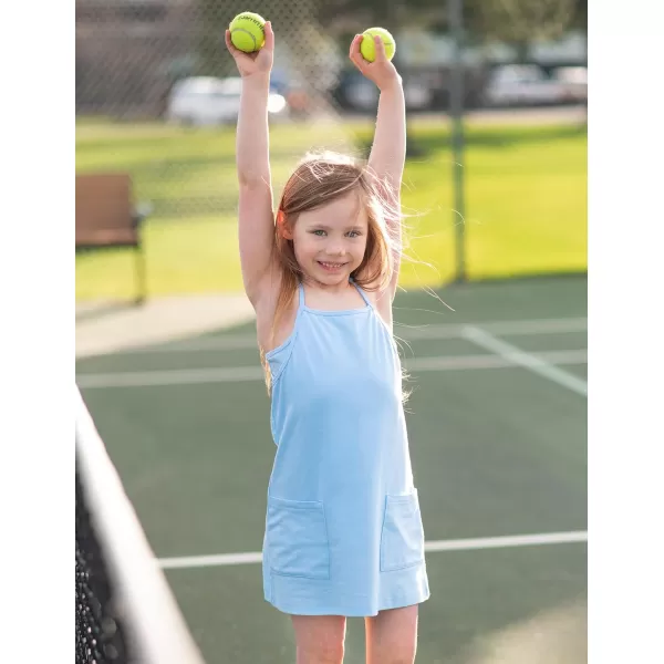 Arshiner Girls Dress with Shorts Casual Summer Spaghetti Straps One Piece Romper Dresses with Pockets for Kid 5-15 Y