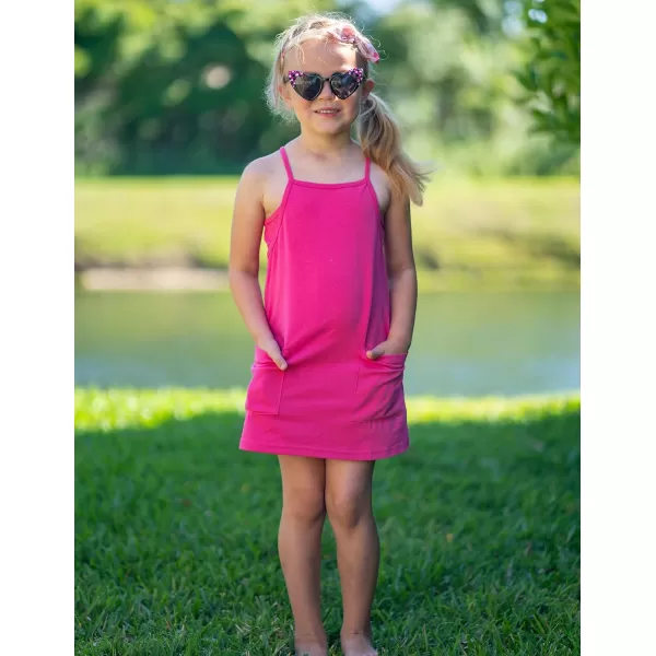 Arshiner Girls Dress with Shorts Casual Summer Spaghetti Straps One Piece Romper Dresses with Pockets for Kid 5-15 Y