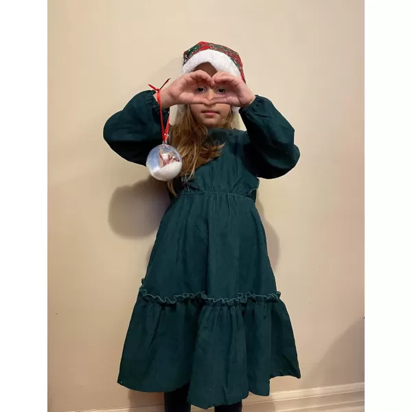 Arshiner Girls Dresses Casual A-line Ruffled Button Long Sleeve Corduroy Swing Dress