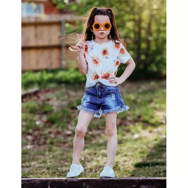 Arshiner Girl's Jean Shorts Ripped Frayed Raw Hem Denim Shorts