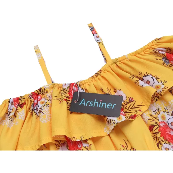 Arshiner Girls Kids Jumpsuit Off Shoulder Ruffle Romper Playsuit Summer Outfits Clothes Set