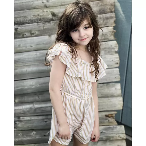 Arshiner Girls Kids Jumpsuit Off Shoulder Ruffle Romper Playsuit Summer Outfits Clothes Set