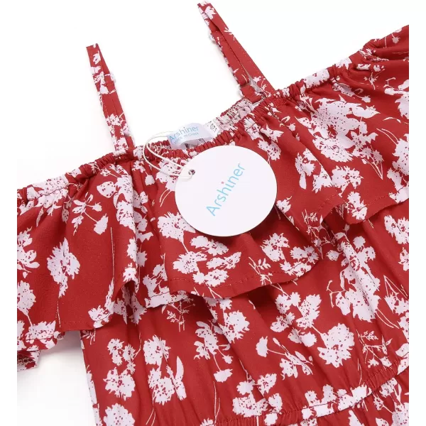 Arshiner Girls Kids Jumpsuit Off Shoulder Ruffle Romper Playsuit Summer Outfits Clothes Set