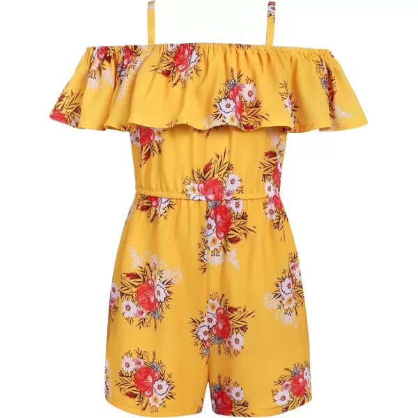 Arshiner Girls Kids Jumpsuit Off Shoulder Ruffle Romper Playsuit Summer Outfits Clothes Set