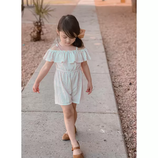 Arshiner Girls Kids Jumpsuit Off Shoulder Ruffle Romper Playsuit Summer Outfits Clothes Set