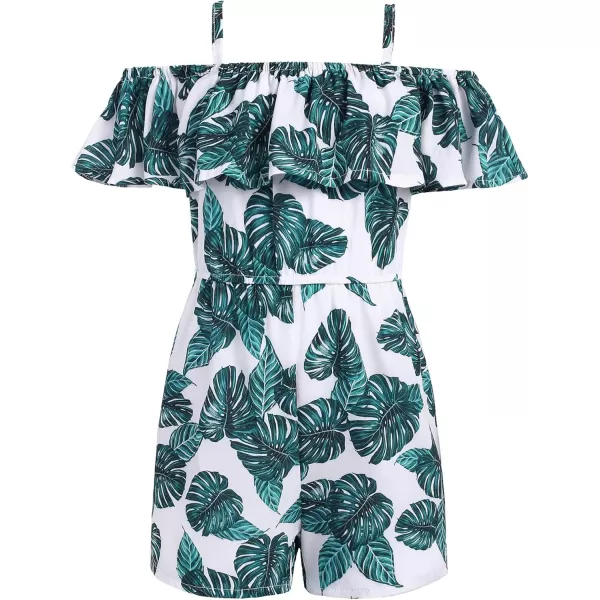 Arshiner Girls Kids Jumpsuit Off Shoulder Ruffle Romper Playsuit Summer Outfits Clothes Set
