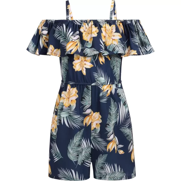 Arshiner Girls Kids Jumpsuit Off Shoulder Ruffle Romper Playsuit Summer Outfits Clothes Set