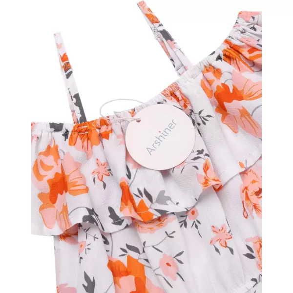 Arshiner Girls Kids Jumpsuit Off Shoulder Ruffle Romper Playsuit Summer Outfits Clothes Set