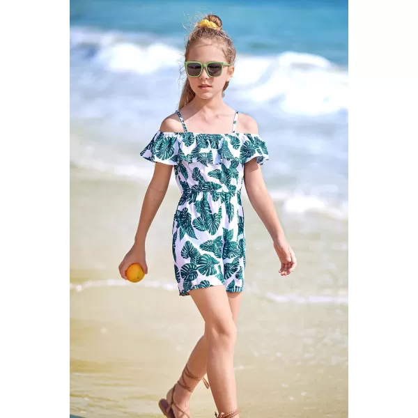Arshiner Girls Kids Jumpsuit Off Shoulder Ruffle Romper Playsuit Summer Outfits Clothes Set