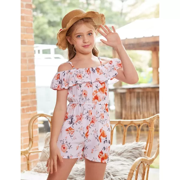 Arshiner Girls Kids Jumpsuit Off Shoulder Ruffle Romper Playsuit Summer Outfits Clothes Set