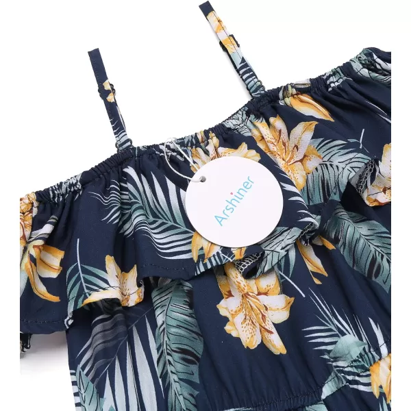 Arshiner Girls Kids Jumpsuit Off Shoulder Ruffle Romper Playsuit Summer Outfits Clothes Set