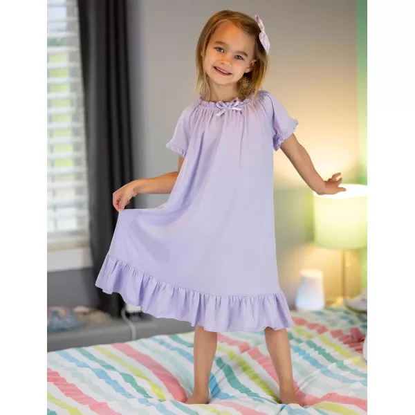 Arshiner Girls Nightgowns Sleepwear Short Sleeve Victorian Pajama Dress Soft Princess Sleepshirt for 3-12 Years Kids