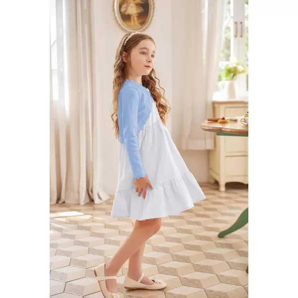 Arshiner Girls Open Front Bolero Shrug Kids Long Sleeve Cropped Elegant Cardigan Knit Sweater