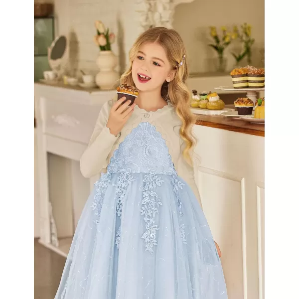 Arshiner Girls Open Front Bolero Shrug Kids Long Sleeve Cropped Elegant Cardigan Knit Sweater