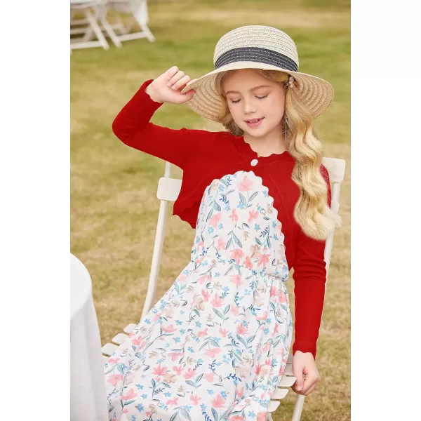 Arshiner Girls Open Front Bolero Shrug Kids Long Sleeve Cropped Elegant Cardigan Knit Sweater