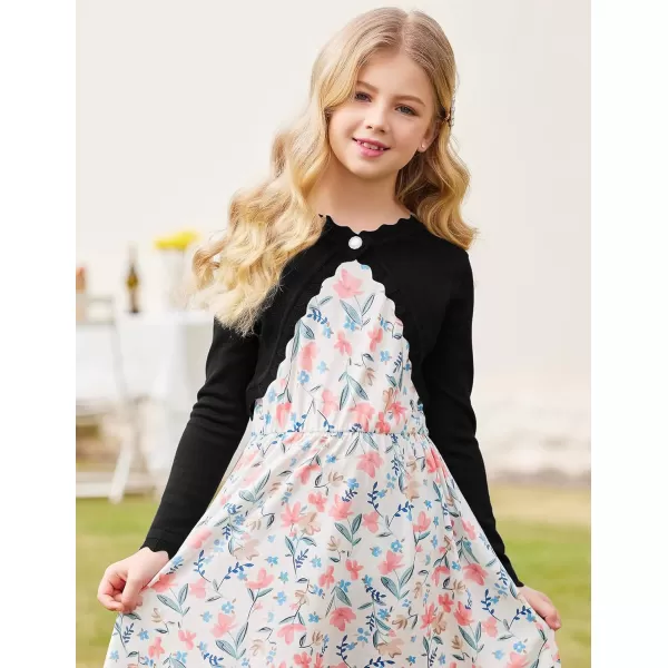 Arshiner Girls Open Front Bolero Shrug Kids Long Sleeve Cropped Elegant Cardigan Knit Sweater