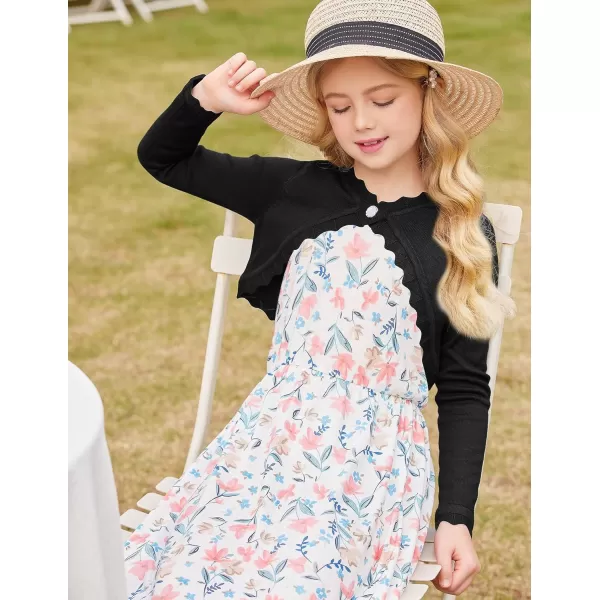 Arshiner Girls Open Front Bolero Shrug Kids Long Sleeve Cropped Elegant Cardigan Knit Sweater