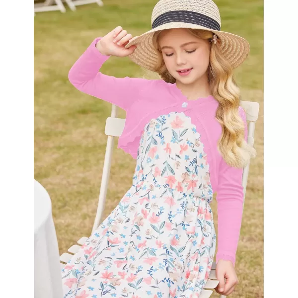 Arshiner Girls Open Front Bolero Shrug Kids Long Sleeve Cropped Elegant Cardigan Knit Sweater