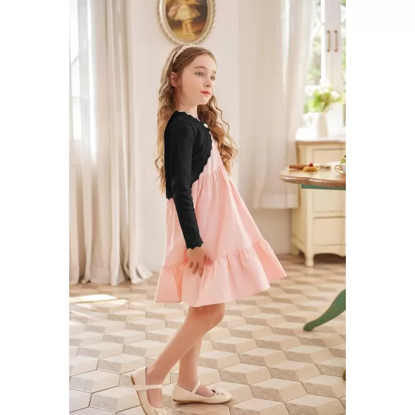 Arshiner Girls Open Front Bolero Shrug Kids Long Sleeve Cropped Elegant Cardigan Knit Sweater