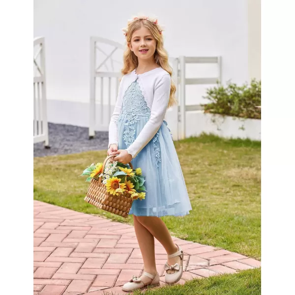 Arshiner Girls Open Front Bolero Shrug Kids Long Sleeve Cropped Elegant Cardigan Knit Sweater