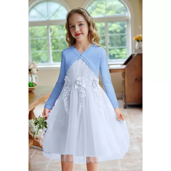 Arshiner Girls Open Front Bolero Shrug Kids Long Sleeve Cropped Elegant Cardigan Knit Sweater