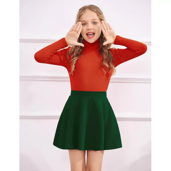 Arshiner Girls Pleated Skirt High Waisted Plaid A-line Skirts with Lining Shorts School Uniform